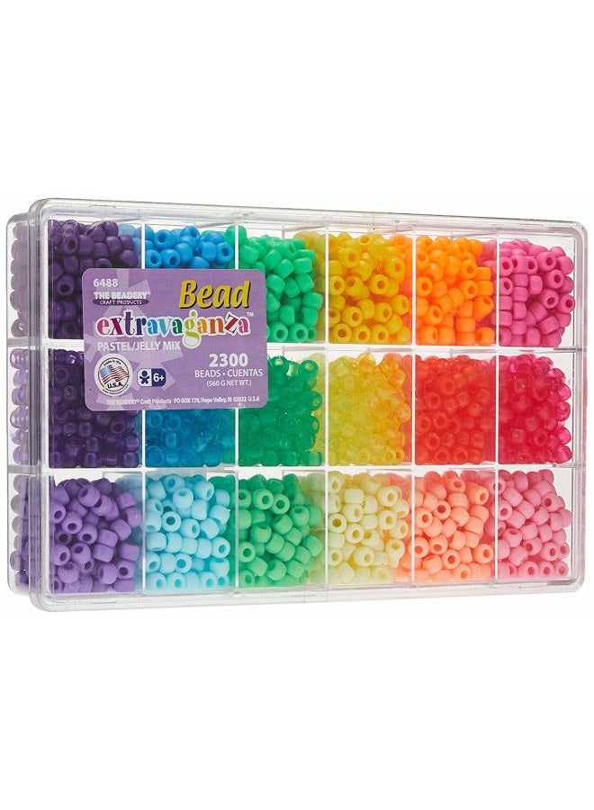 Beadery Bead Extravaganza Bead Box Kit 19.75oz - Pastel & Jelly - Image 1