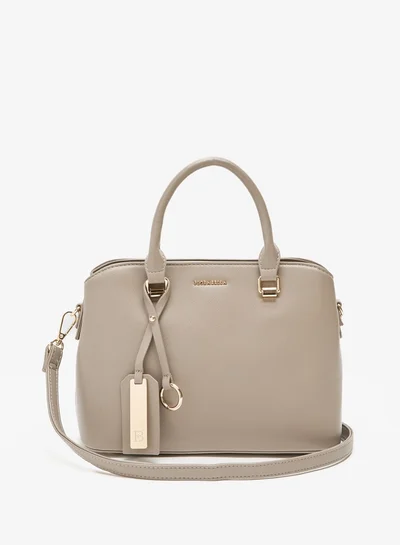 فلورا بيلا من شو إكسبرس Textured Tote Bag with Double Handle and Zip Closure