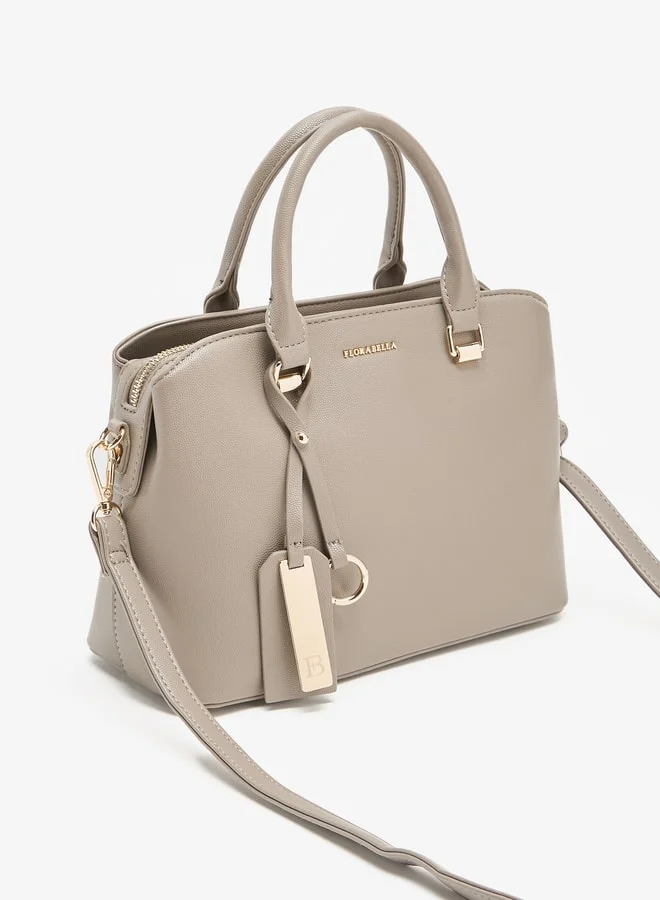 فلورا بيلا من شو إكسبرس Textured Tote Bag with Double Handle and Zip Closure