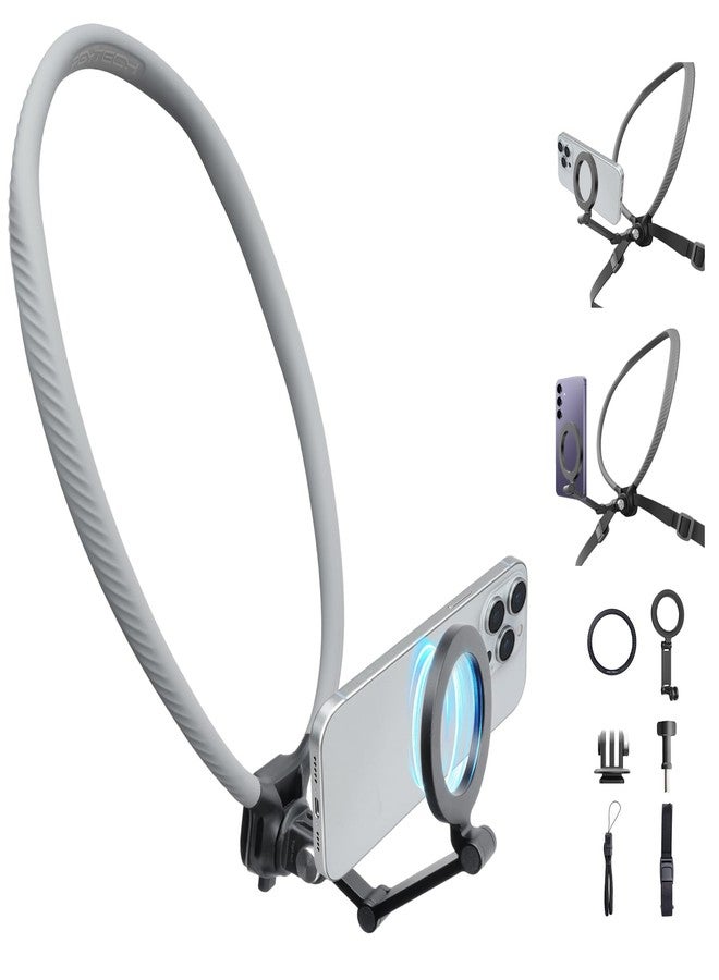 PGYTECH CapLock Magnetic Neck Mount, Adjustable Chest Strap, 25.59" Extra Large Neck Phone Holder for iPhone 17/16/15 Seires & Android, Hands Free POV Mount for DJI, GoPro and Insta360 Action Camera - Image 1