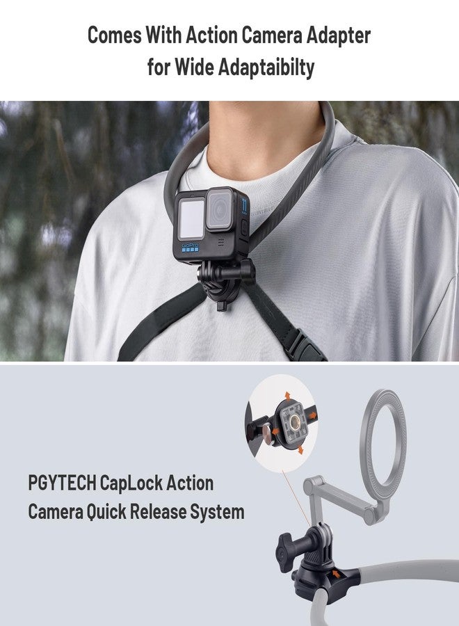 PGYTECH CapLock Magnetic Neck Mount, Adjustable Chest Strap, 25.59" Extra Large Neck Phone Holder for iPhone 17/16/15 Seires & Android, Hands Free POV Mount for DJI, GoPro and Insta360 Action Camera - Image 4