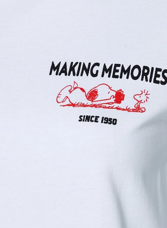 SP Characters Peanuts Print Cotton T-shirt