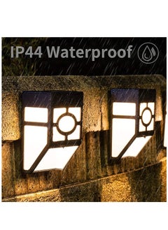 Solar Deck Lights, Fence 2 Modes Decoration Unique Pattern, Waterproof Automatic Outside, Deck, Patio, Stairs, Yard, Steps, Path & Driveway (RGB Black 2-Pack)