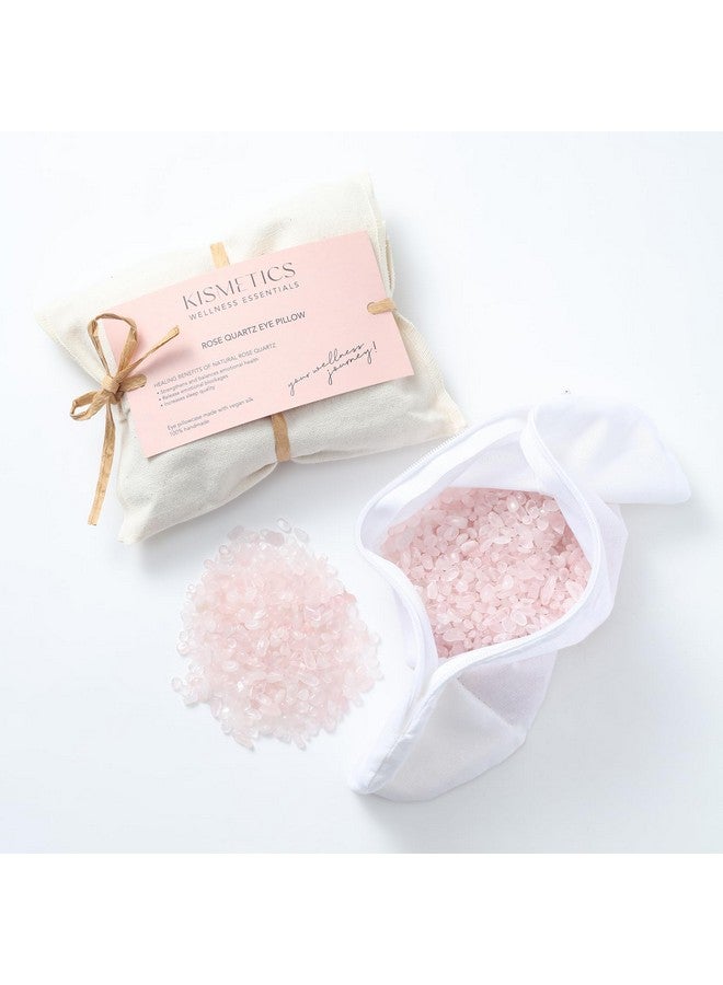 KISMETICS Natural Rose Quartz Weighted Eye Pillow For Relaxation Sleeping Yoga Spa And Travelling Cooling Eye Pillow Reusable And Good Relaxation Gift For Women(Rose Quartz) - Image 2