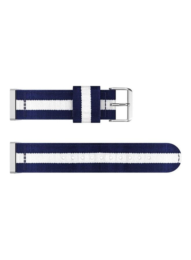 NIBEMINENT Nylon Replacement Strap For Fitbit Versa 3 White/Blue - Image 2