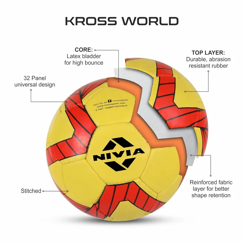 نيفيا Nivia Kross World Football - Durable Training Ball for All Surfaces