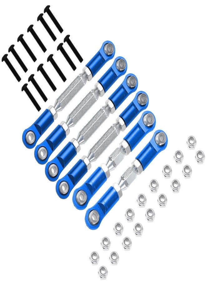Vgoohobby Metal Turnbuckles Rod Camber Links Steering Linkage Tie Rods Pull Rod Compatible with Arrma Granite 4X4 Senton 4X4 Mega550 1/10 RC Car (Blue) - Image 4