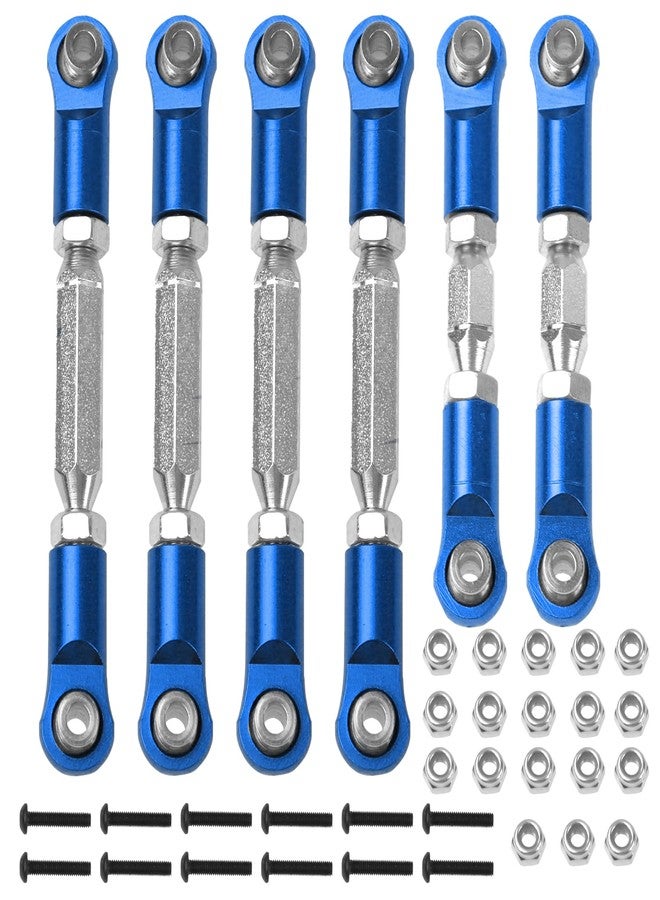 Vgoohobby Metal Turnbuckles Rod Camber Links Steering Linkage Tie Rods Pull Rod Compatible with Arrma Granite 4X4 Senton 4X4 Mega550 1/10 RC Car (Blue) - Image 1