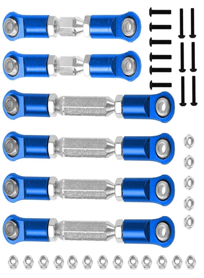 Vgoohobby Metal Turnbuckles Rod Camber Links Steering Linkage Tie Rods Pull Rod Compatible with Arrma Granite 4X4 Senton 4X4 Mega550 1/10 RC Car (Blue) - Image 2