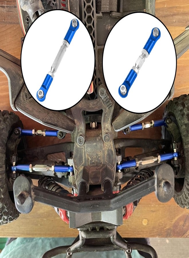 Vgoohobby Metal Turnbuckles Rod Camber Links Steering Linkage Tie Rods Pull Rod Compatible with Arrma Granite 4X4 Senton 4X4 Mega550 1/10 RC Car (Blue) - Image 5