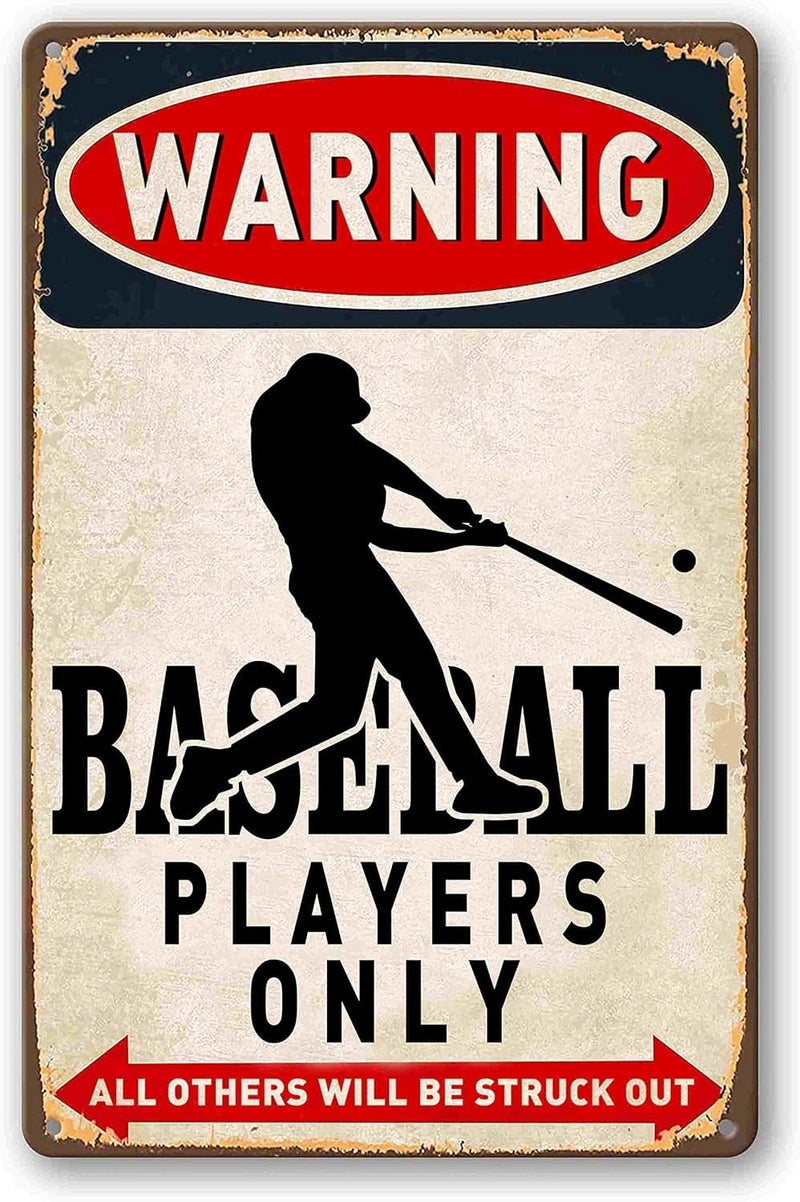 Bestylez Vintage Baseball Wall Decor Sign - Metal Art for Boys Room Decor, Gift for Baseball Lovers - Perfect for Sports Themed Bedroom Decor, 8 x 12 Inch (928) - Image 1