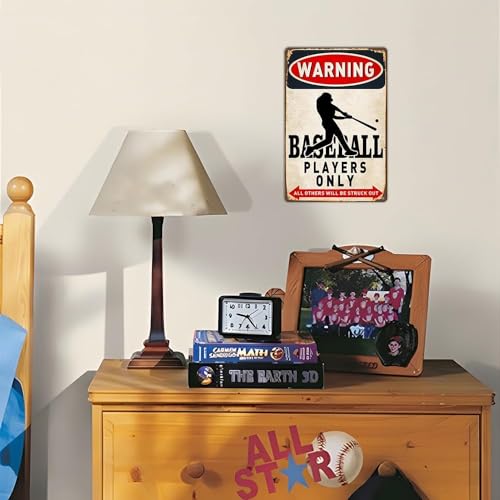 Bestylez Vintage Baseball Wall Decor Sign - Metal Art for Boys Room Decor, Gift for Baseball Lovers - Perfect for Sports Themed Bedroom Decor, 8 x 12 Inch (928) - Image 4