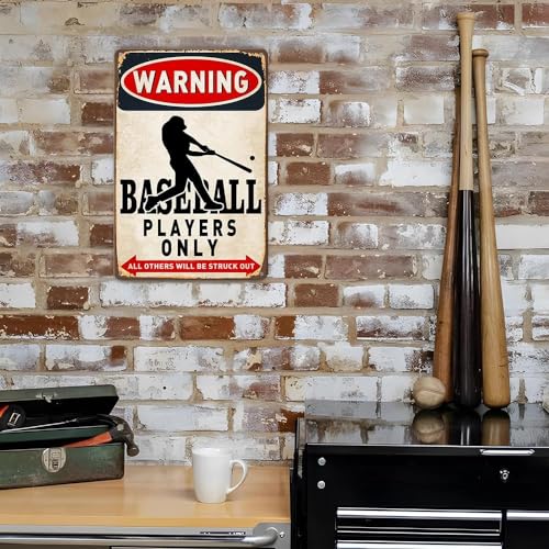 Bestylez Vintage Baseball Wall Decor Sign - Metal Art for Boys Room Decor, Gift for Baseball Lovers - Perfect for Sports Themed Bedroom Decor, 8 x 12 Inch (928) - Image 3