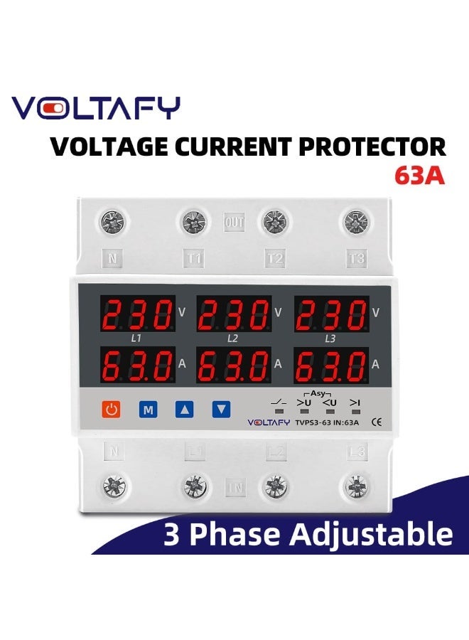 VOLTAFY Digital Home Protection Device (100A), Over/Under Voltage & Current Protector, with Display, Auto Restart for 230V, Digital Volt Breaker, 3 Phase - Image 3