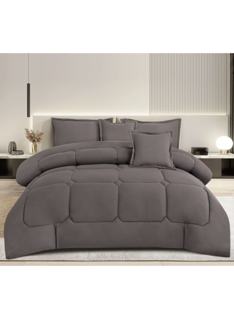 مينج لي مفرش سرير صيفي ملكي فاخر | طقم لحاف كينج 6 قطع (مقاس 250×230 سم) | حشوة منفوشة بخفة فائقة! - Image 1