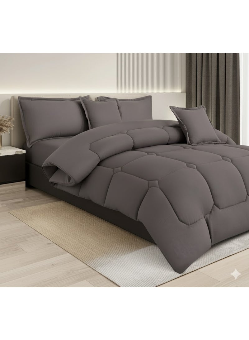 مينج لي مفرش سرير صيفي ملكي فاخر | طقم لحاف كينج 6 قطع (مقاس 250×230 سم) | حشوة منفوشة بخفة فائقة! - Image 2