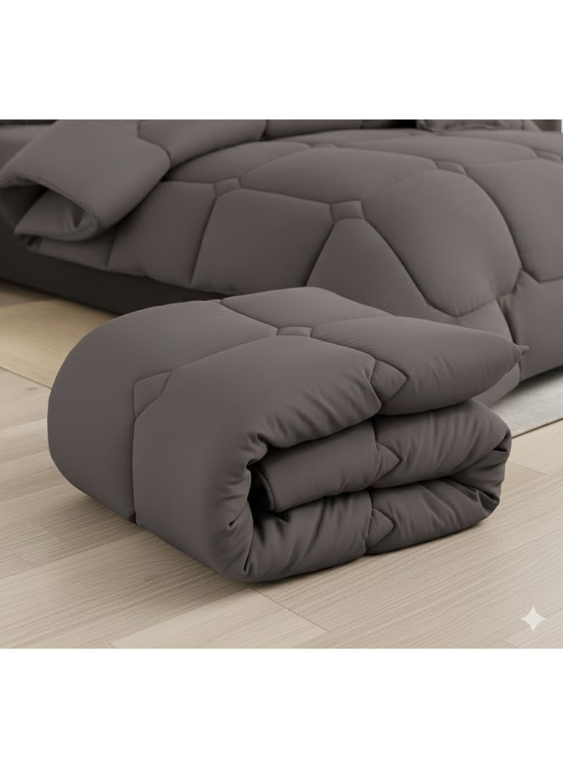 مينج لي مفرش سرير صيفي ملكي فاخر | طقم لحاف كينج 6 قطع (مقاس 250×230 سم) | حشوة منفوشة بخفة فائقة! - Image 3