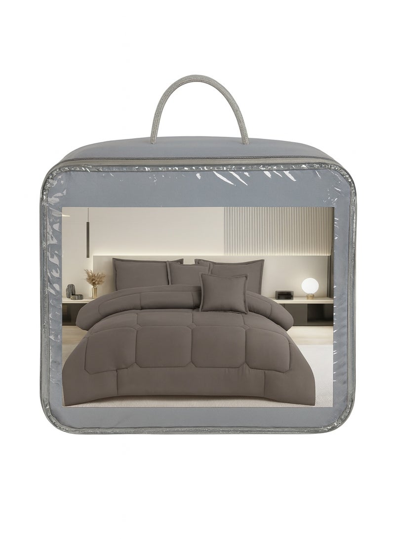 مينج لي مفرش سرير صيفي ملكي فاخر | طقم لحاف كينج 6 قطع (مقاس 250×230 سم) | حشوة منفوشة بخفة فائقة! - Image 5