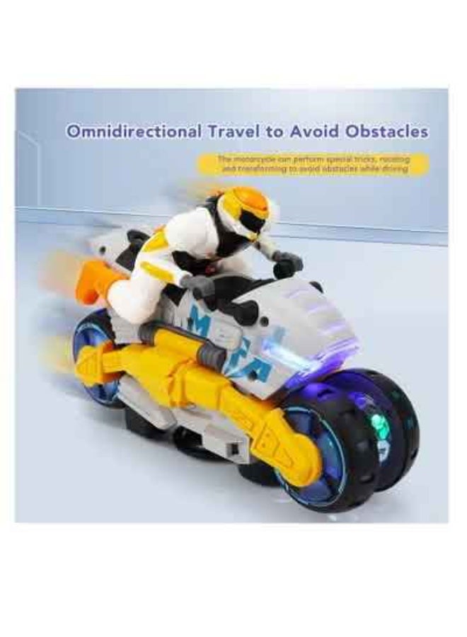 ممز بلانيت دراجة نارية بهلوانية تدور 360 درجة مع موسيقى وإضاءة للأطفال من سن 4 و5 و6 و7 و8 سنوات فما فوق- العاب اطفال- العاب متحركه - العاب تنميه_ هديه للاطفال ، لعبه تسليه للاطفال - Image 4