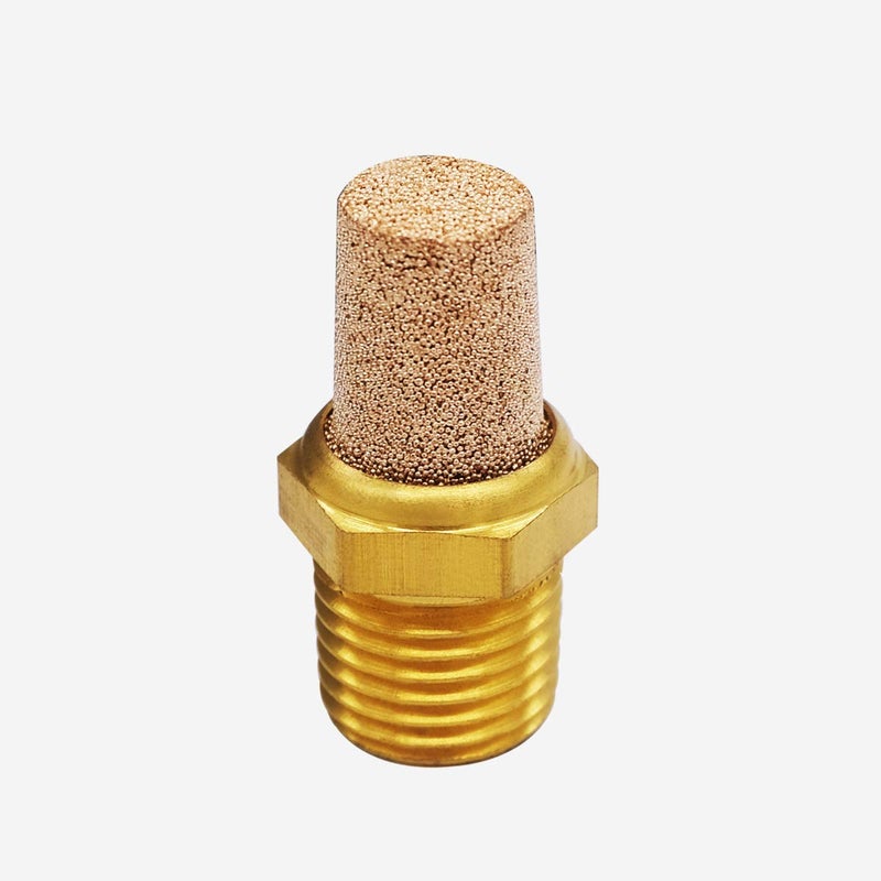 mxuteuk 5pcs 1/4" NPT Brass Pneumatic Muffler Filter Noise Silencer, Hex Sintered Silencer Air Line Fitting XYQ-G-(1-4) - Image 2