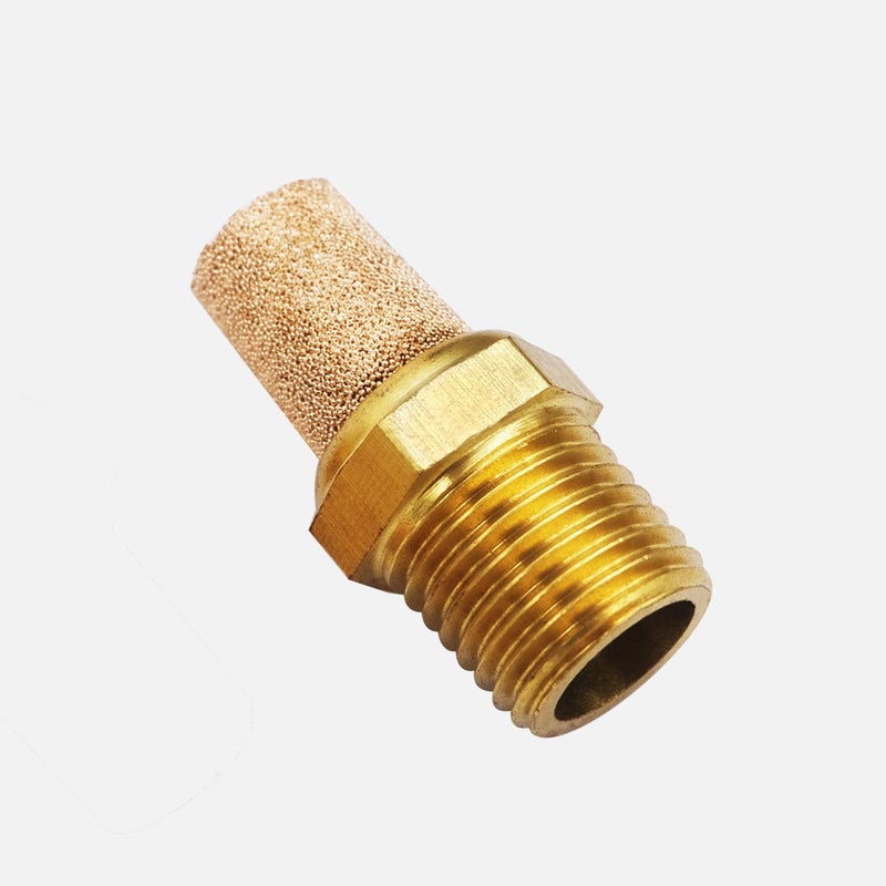 mxuteuk 5pcs 1/4" NPT Brass Pneumatic Muffler Filter Noise Silencer, Hex Sintered Silencer Air Line Fitting XYQ-G-(1-4) - Image 3