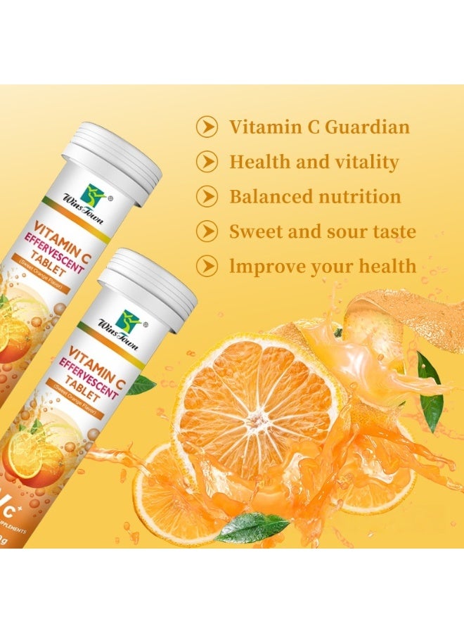 وينز تاون ٣ عبوات من أقراص فوارة بنكهة البرتقال الحلو، مكمل فيتامين سي، ٢٠ قرصًا*٣ - Image 3