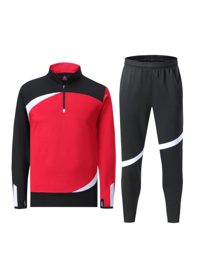 Half-zip Long-sleeved Football Training Suit, Light Board, Same Style Appearance Suit For Adults And Children, Customized Running Sportswear