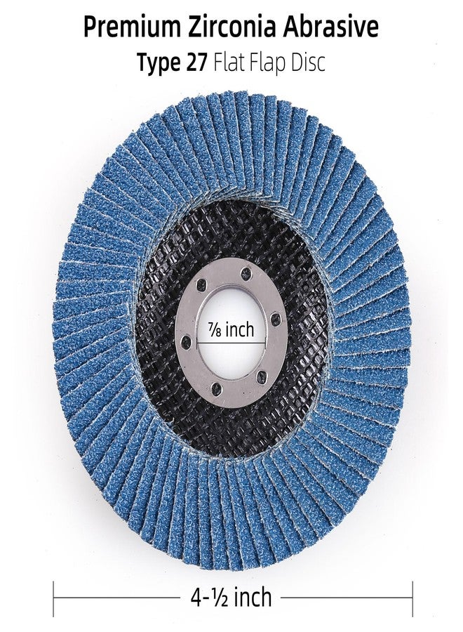 LotFancy 20PCS Flap Discs 4 1/2 for Angle Grinder, Premium Zirconia 40 60 80 120 Grit Sanding Disc, Type 27, 4.5" x 7/8” Grinding Wheels Welding Tools for Metal, Stainless Steel - Image 3