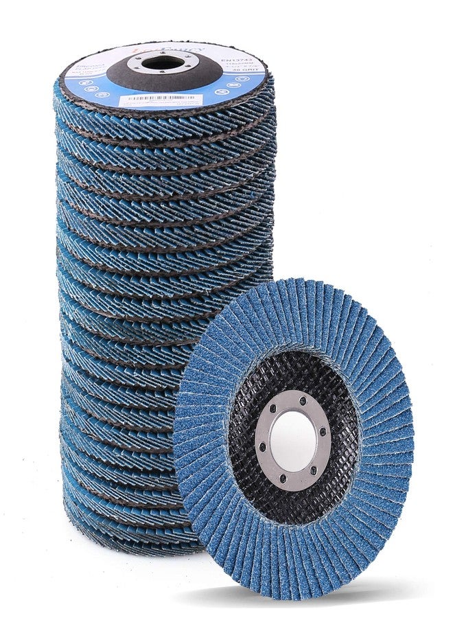 LotFancy 20PCS Flap Discs 4 1/2 for Angle Grinder, Premium Zirconia 40 60 80 120 Grit Sanding Disc, Type 27, 4.5" x 7/8” Grinding Wheels Welding Tools for Metal, Stainless Steel - Image 1
