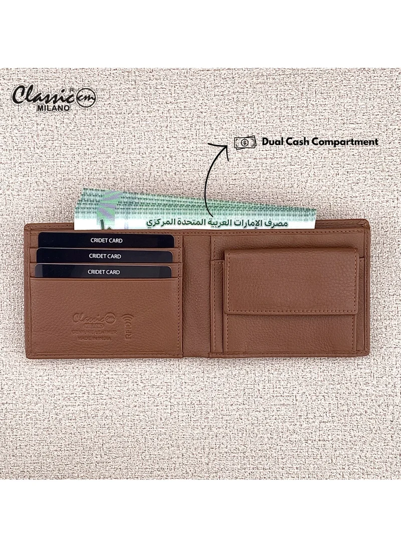 Classic Milano Classic Milano Genuine Leather Wallet for Men – Slim Bifold Men’s Wallet with RFID Blocking, Multiple Card Slots – Stylish Mens Purse Wallets Gift for Husband, Father