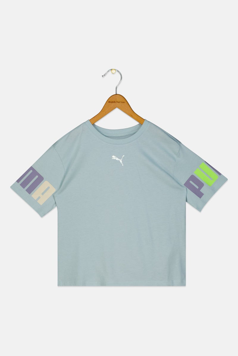 PUMA Kids Boy Sportswear Fit Short Sleeve Outdoor T-Shirt, Turquoise - Image 1