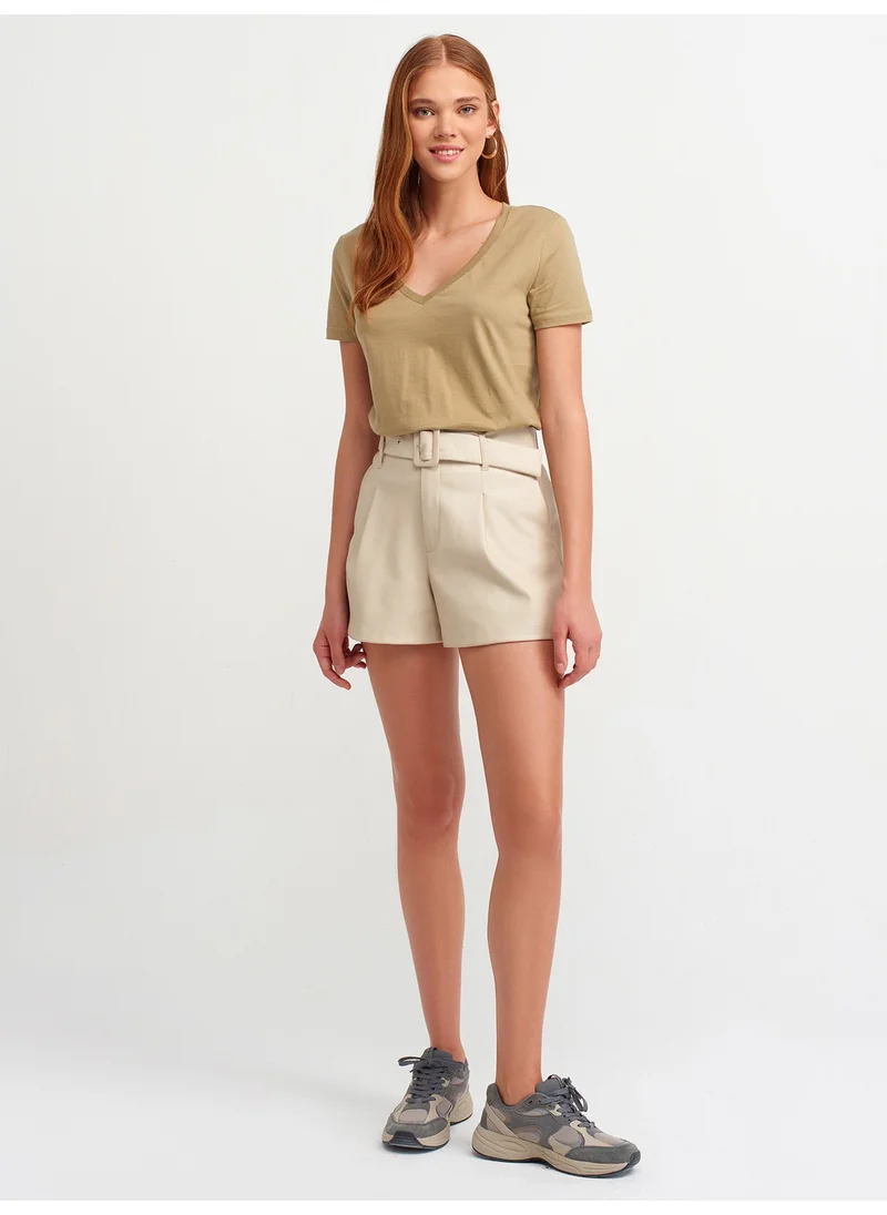ديلفين 3470 V-Neck Basic T-Shirt-Khaki
