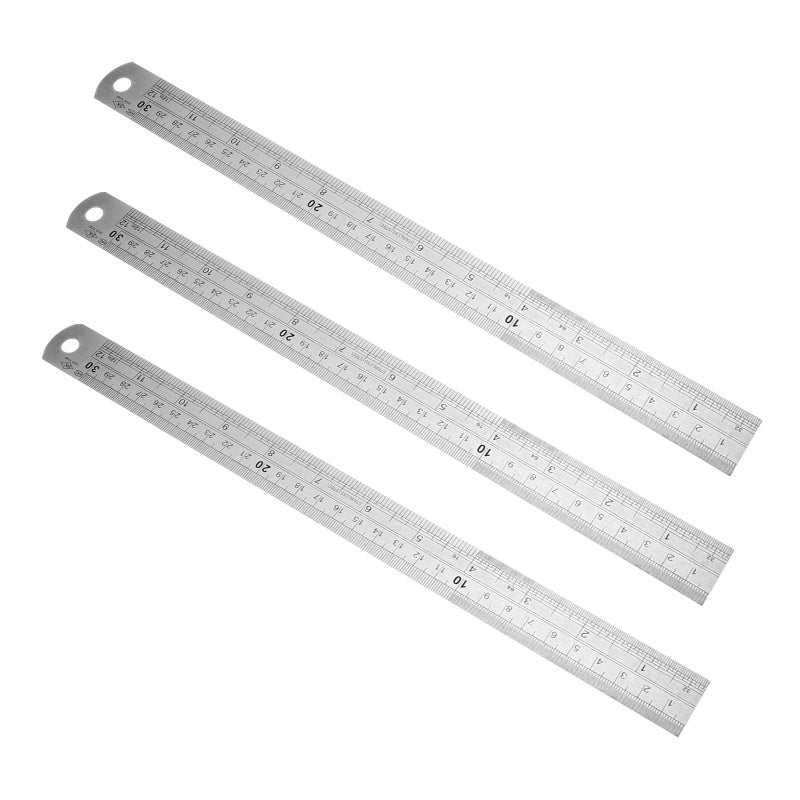 Stainless Steel Double Sided Measuring Ruler 30cm For Drawing Engineering Woodworking - Image 2