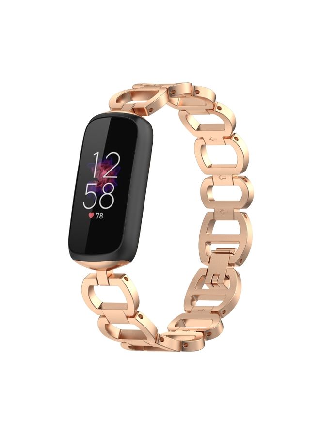 Replacement Strap For Fitbit Luxe Special Edition Metal Bracelet Watch Band Rose Gold