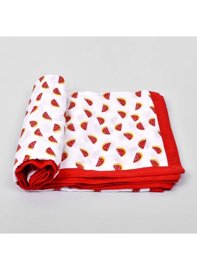 MOM'S HOME Organic Cotton Baby Muslin Layer Dohar03 Year100X100 Cmwater Melon  - Image 3