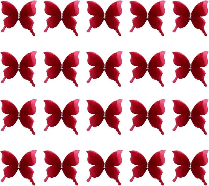 Wine Red Embroidery Butterfly Appliques Sew On Patches For Clothing Dress Hair Accessories - Image 1