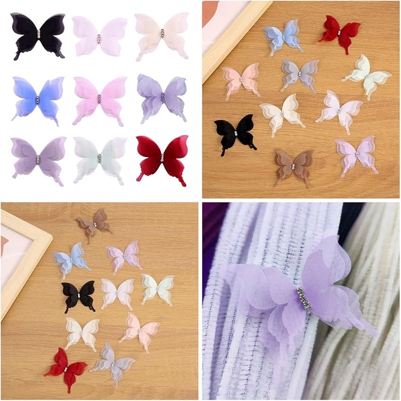 Wine Red Embroidery Butterfly Appliques Sew On Patches For Clothing Dress Hair Accessories - Image 2