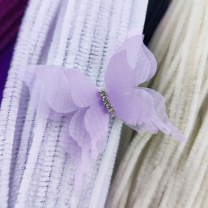 Wine Red Embroidery Butterfly Appliques Sew On Patches For Clothing Dress Hair Accessories - Image 4