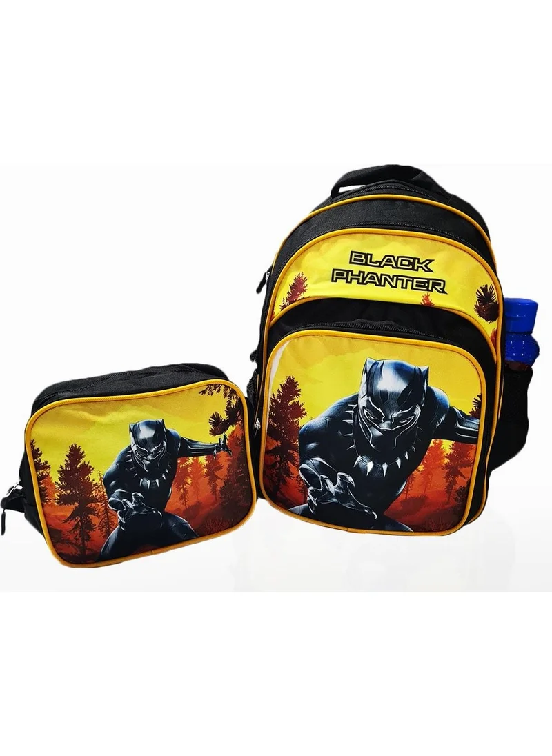 Masho Trend Black Panther Bag + Nutrition - Black Panther School Bag Men's Bag Children's Backpack Bp2