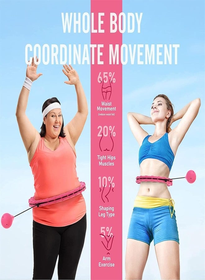 Zorzel Hula Hoop with Adjustable Weights, Auto-Spinning Ball, Fitness Exercise Hoop Henirag for Men & Women Adults and Kids - (Multi Color) - Image 4