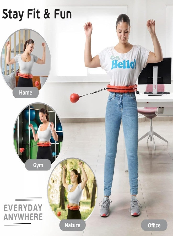 Zorzel Hula Hoop with Adjustable Weights, Auto-Spinning Ball, Fitness Exercise Hoop Henirag for Men & Women Adults and Kids - (Multi Color) - Image 5