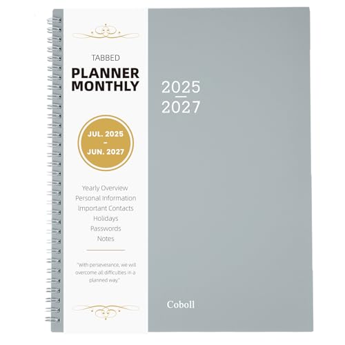 Coboll Monthly Planner 2025-2027 - 24 Months Planner 2025-2026, July 2025 to June 2027, 9 x 11 Inch, Monthly Calendar With Tabs, Ample Writing Blocks, Good for School, Home and Office Planning, Coboll - Image 1