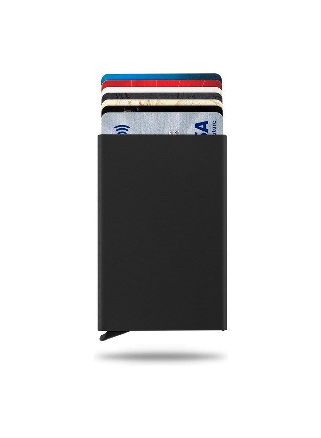 Storite Storite Black Metal RFID Blocking Aluminium Pop Up Slim Credit Or Debit/ATM Card Holder Case Holds 6 Bank Cards Case for Men & Women - (9.5 x 0.9 x 6 Cm)  - Image 1