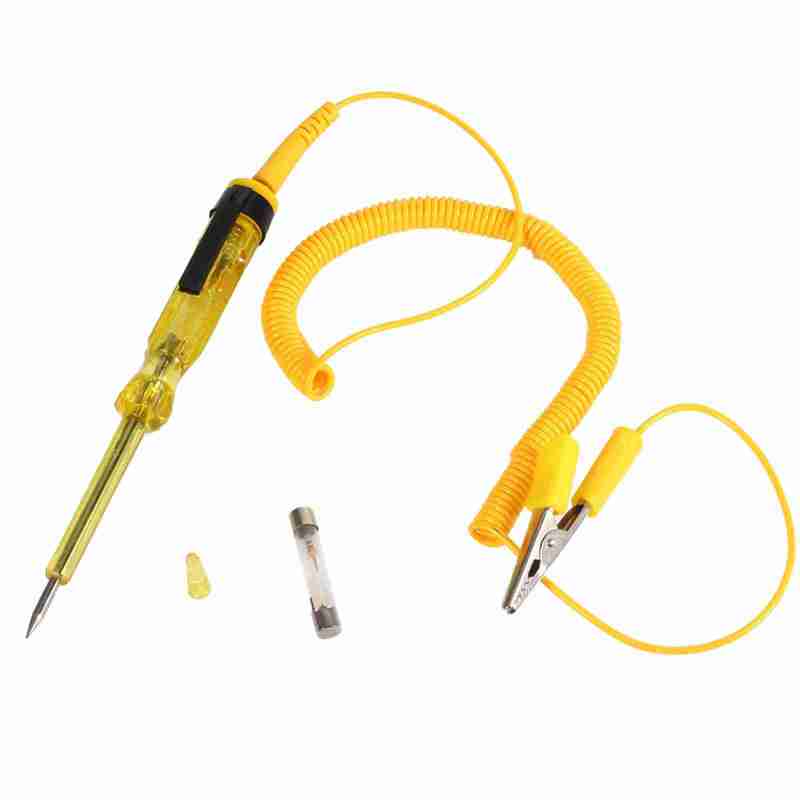 Circuit Tester Light Bulb DC 6V 12V 24V Sharp Steel Probe - Elastic Wire Car Circuit Tester Pen for Automobile Motorcycle Maintenance - Image 1