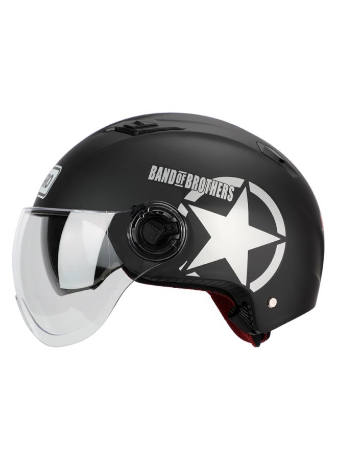 Bigbro X333 Matte Black, New National Standard 3c Dual-lens Electric Motorcycle Safety Helmet, Riding Helmet For Men And Women, Sun Protection, Electric Scooter Summer Half Helmet - Image 5
