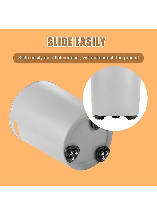 erorex 12 Pcs Mini Sticky Pulley Self Adhesive Caster Wheels 360 Degree Rotation Swivel Wheels Roller Pulley S For Toy Car Storage Box Shoe Racks Trash Can Diy Black - Image 5