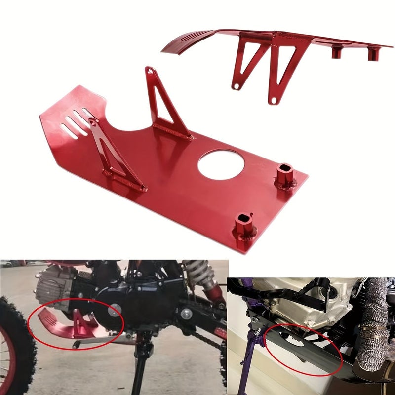 Red Aluminum Alloy Engine Skid Plate Guard Cover Protector For CRF50 XR Off Road Motorcycle - Image 1