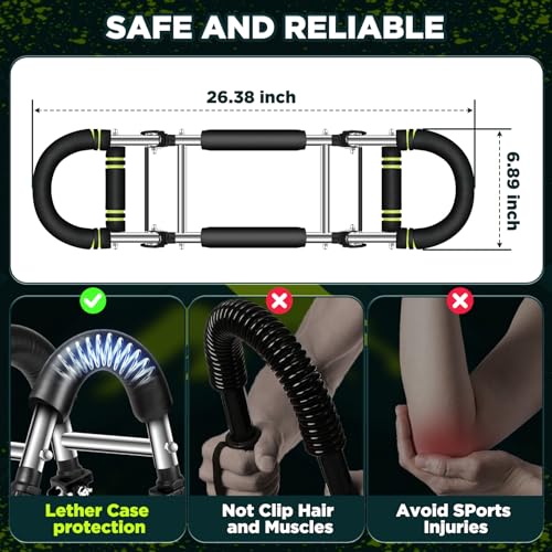 laapee Twister Arm Trainer, Adjustable Chest Workout Equipment, Arm Exerciser with Grip Strength Trainer, 20-160lbs Arm Trainer for Men Women, Folable Home Gym Strength Trainer, Chest and Arm Trainer - Image 5