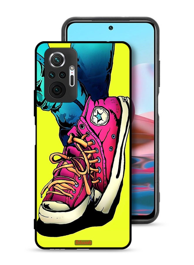 Tolwak Xiaomi Redmi Note 10 Pro 4G Protective Case Cover Canva Shoes Art - Image 1