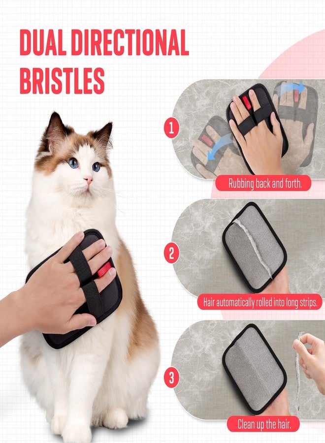 VerdeVilla Pet Hair Remover, Electrostatic Pet Hair Removal Gloves, Reusable Cat & Dog Hair Remover for Couch, Furniture, Carpet, Curtain, Upgraded Animal Fur Removal Tool, Cat Grooming Gloves-2 PCS - Image 4